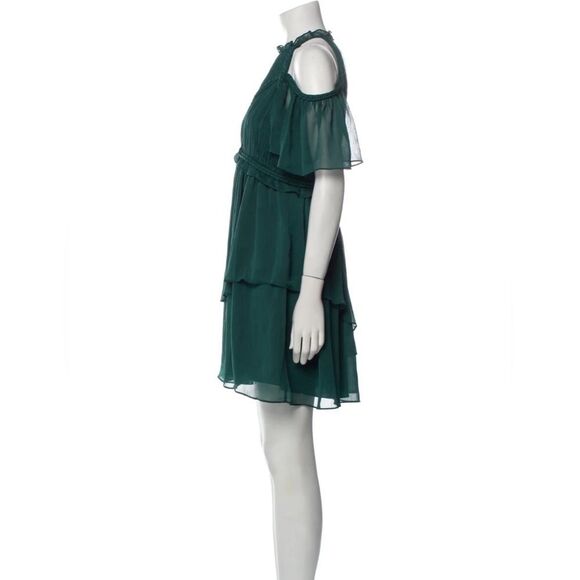 NWT Ted Baker London  Poppio Mini Dress in emerald green cold-shoulder Sz 8 - Picture 8 of 12